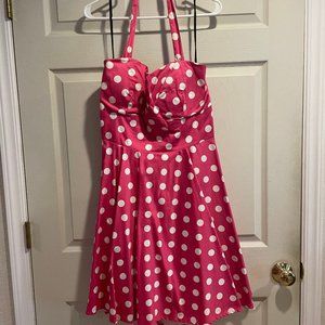 Ixia Retro Polka Dot Halter Dress (2x)